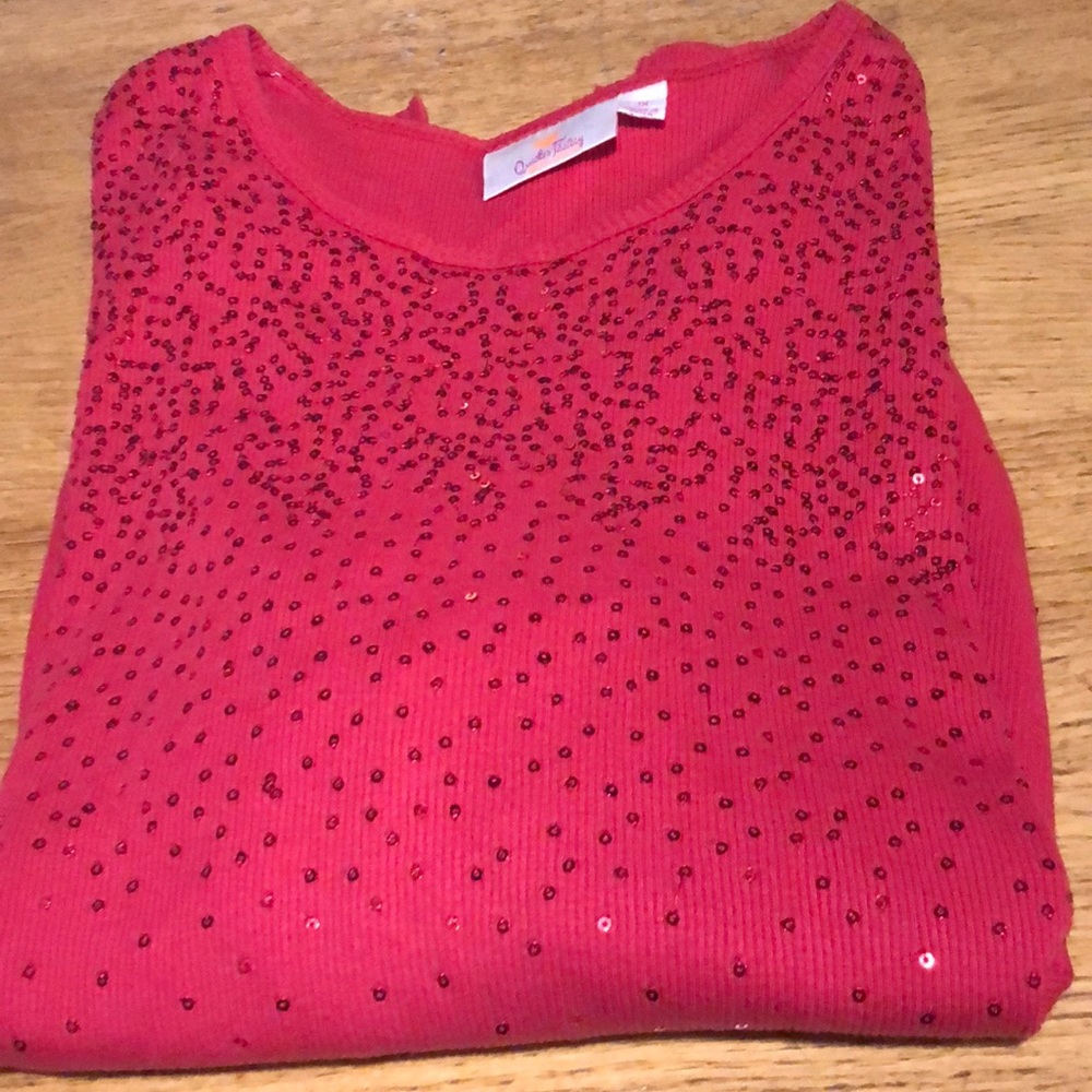 COPY - Quaker Factory ribbed sequined 1x top
